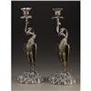 Image 1 : A Pair of Bronze Figural Candlesticks