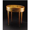 Image 1 : Continental Inlaid 1-Drawer Oval Tray/Game Table
