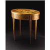 Image 2 : Continental Inlaid 1-Drawer Oval Tray/Game Table