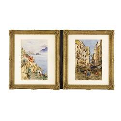 A Pair of Italian Genre Watercolors