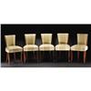 Image 1 : Set of 5 Modern Upholstered Rosewood Sidechairs