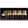 Image 2 : Set of 5 Modern Upholstered Rosewood Sidechairs