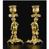 Image 2 : Pair Figural Gilt Bronze Small Candlesticks