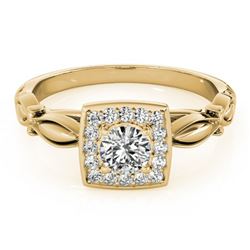 0.55 ctw Certified VS/SI Diamond Halo Ring 18k Yellow Gold - REF-66A3N