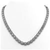Image 1 : 24.86 ctw Emerald Cut Diamond Micro Pave Necklace 18K White Gold - REF-2918M3G