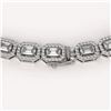 Image 3 : 24.86 ctw Emerald Cut Diamond Micro Pave Necklace 18K White Gold - REF-2918M3G