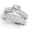 Image 1 : 2.26 ctw Certified VS/SI Diamond Pave 2pc Set Wedding 14k White Gold - REF-405A2N