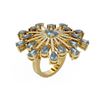 Image 1 : 10.14 ctw Blue Topaz & Diamond Ring 18K Yellow Gold - REF-432A8N