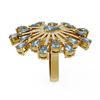 Image 2 : 10.14 ctw Blue Topaz & Diamond Ring 18K Yellow Gold - REF-432A8N