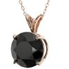 Image 2 : 2.58 ctw Fancy Black Diamond Solitaire Necklace 10k Rose Gold - REF-60W3H
