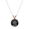 Image 3 : 2.58 ctw Fancy Black Diamond Solitaire Necklace 10k Rose Gold - REF-60W3H
