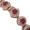 Image 3 : 37.35 ctw Certified Ruby & Diamond Victorian Bracelet 14K Rose Gold - REF-928Y2X