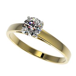 0.73 ctw Certified Quality Diamond Engagment Ring 10k Yellow Gold - REF-68W2H