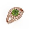Image 1 : 2.39 ctw Certified Tourmaline & Diamond Victorian Ring 14K Rose Gold - REF-106Y5X