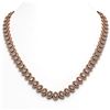 Image 1 : 28.47 ctw Oval Cut Diamond Micro Pave Necklace 18K Rose Gold - REF-2389Y2X