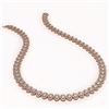 Image 2 : 28.47 ctw Oval Cut Diamond Micro Pave Necklace 18K Rose Gold - REF-2389Y2X