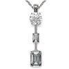 Image 1 : 1.75 ctw Emerald Cut Diamond Designer Necklace 18K White Gold - REF-454H2R