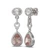 Image 2 : 7.42 ctw Morganite & Diamond Earrings 18K White Gold - REF-355A5N