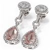 Image 3 : 7.42 ctw Morganite & Diamond Earrings 18K White Gold - REF-355A5N