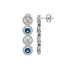 Image 2 : 6.25 ctw Blue & Diamond Micro Pave Earrings 18K White Gold - REF-586W8H