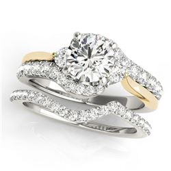 1.56 ctw Certified VS/SI Diamond Bypass Wedding 14k 2Tone Gold - REF-190R9K