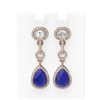 Image 1 : 8.82 ctw Sapphire & Diamond Earrings 18K Rose Gold - REF-281G3W