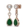 Image 2 : 8.82 ctw Sapphire & Diamond Earrings 18K Rose Gold - REF-281G3W