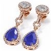 Image 3 : 8.82 ctw Sapphire & Diamond Earrings 18K Rose Gold - REF-281G3W