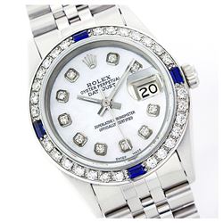 Rolex Ladies Stainless Steel, Diam Dial & Diam/Sapphire Bezel, Sapphire Crystal - REF-426K6T