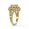 Image 3 : 3.95 ctw Certified Morganite & Diamond Victorian Ring 14K Yellow Gold - REF-176N8F