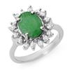 Image 1 : 3.10 ctw Emerald & Diamond Ring 18k White Gold - REF-83X6A