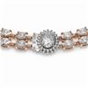 Image 3 : 29.98 ctw Rare Oval Diamond Necklace 18K Rose Gold - REF-3584X9A