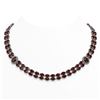 Image 1 : 63.15 ctw Garnet & Diamond Necklace 14K White Gold - REF-581A8N