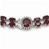 Image 3 : 63.15 ctw Garnet & Diamond Necklace 14K White Gold - REF-581A8N