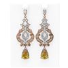 Image 1 : 11.04 ctw Canary Citrine & Diamond Earrings 18K Rose Gold - REF-818F2M