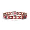 Image 1 : 30.69 ctw Tourmaline & Diamond Bracelet 14K Rose Gold - REF-298Y9X