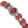 Image 3 : 30.69 ctw Tourmaline & Diamond Bracelet 14K Rose Gold - REF-298Y9X