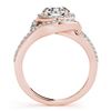 Image 2 : 2.15 ctw Certified VS/SI Diamond Halo Ring 18k Rose Gold - REF-463H3R