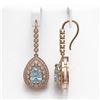 Image 2 : 7.56 ctw Aquamarine & Diamond Victorian Earrings 14K Rose Gold - REF-310R4K