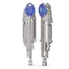 Image 2 : 9.49 ctw Tanzanite & Diamond Earrings 18K White Gold - REF-541A8N