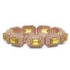 Image 2 : 49.68 ctw Canary Citrine & Diamond Victorian Bracelet 14K Rose Gold - REF-1055M3G