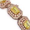 Image 3 : 49.68 ctw Canary Citrine & Diamond Victorian Bracelet 14K Rose Gold - REF-1055M3G