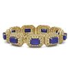 Image 2 : 61.92 ctw Sapphire & Diamond Victorian Bracelet 14K Yellow Gold - REF-1288H4R