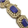 Image 3 : 61.92 ctw Sapphire & Diamond Victorian Bracelet 14K Yellow Gold - REF-1288H4R