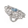 Image 3 : 7.02 ctw Aquamarine & Diamond Ring 18K White Gold - REF-436M4G