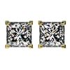 Image 1 : 2.50 ctw VS/SI Quality Princess Diamond Stud Earrings 10k Yellow Gold - REF-601K4Y