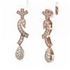 Image 3 : 1.66 ctw Diamond Designer Earrings 18K Rose Gold - REF-164F2M
