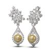 Image 2 : 7.05 ctw Diamond & Pearl Earrings 18K White Gold - REF-816F4M