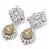 Image 3 : 7.05 ctw Diamond & Pearl Earrings 18K White Gold - REF-816F4M