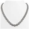 Image 1 : 34.96 ctw Oval Cut Diamond Micro Pave Necklace 18K White Gold - REF-4831K4Y